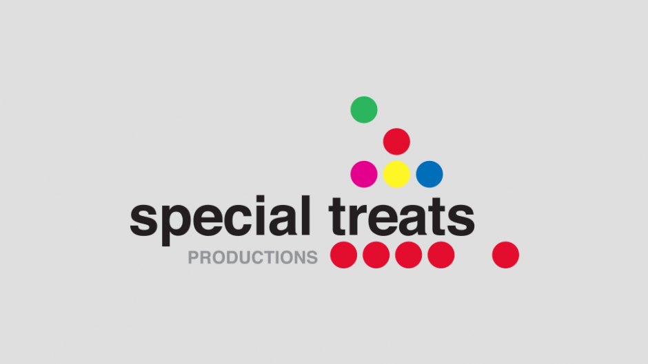 Special Treats productions logo on grey background