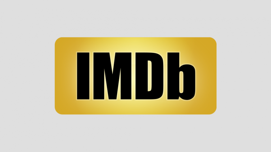 IMDb logo on grey background