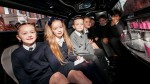 Young people enjoy a special limousine ride to the Into Film Festival 2022.