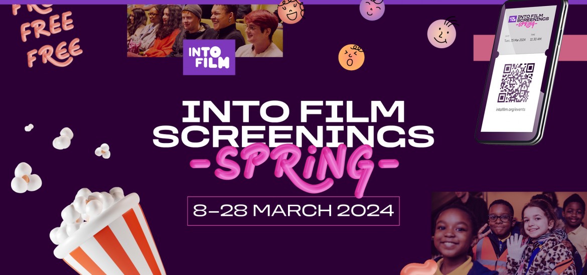 Into Film Spring Screenings Image with dates and Book Now graphic