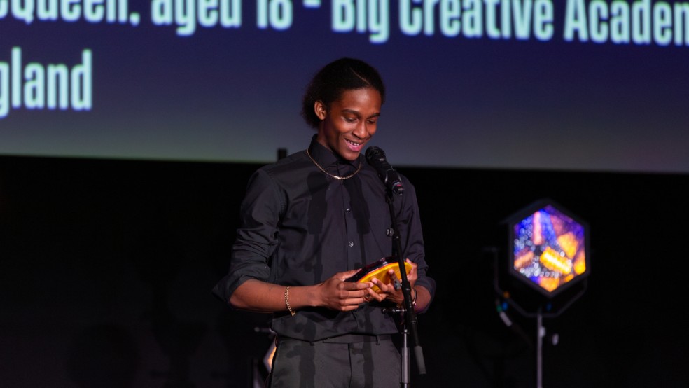 Laquarn McQueen, winner of Best Film 16-19 with 'STOP'