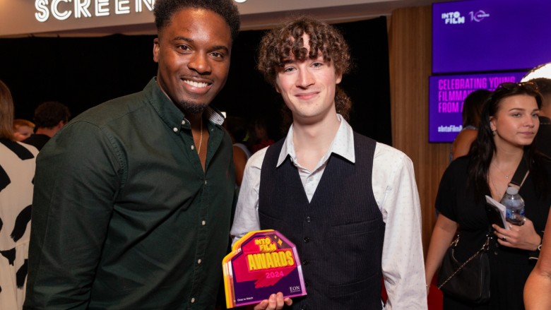 Ones to Watch winner Ben Mullan with Amani Simpson at the Into Film Awards