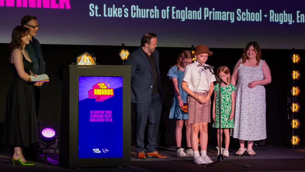 Best Film 11 and Under winners with David Morrissey and Thomasin McKenzie
