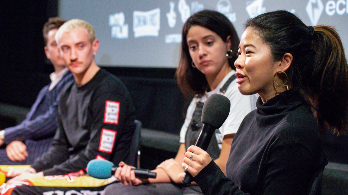 Speakers at an Into Film Festival event at Barbican
