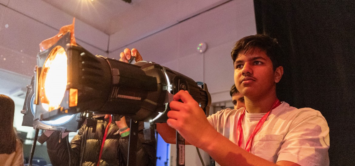 Film&Screen Saturday Clubs image (teen boy with lighting rig)