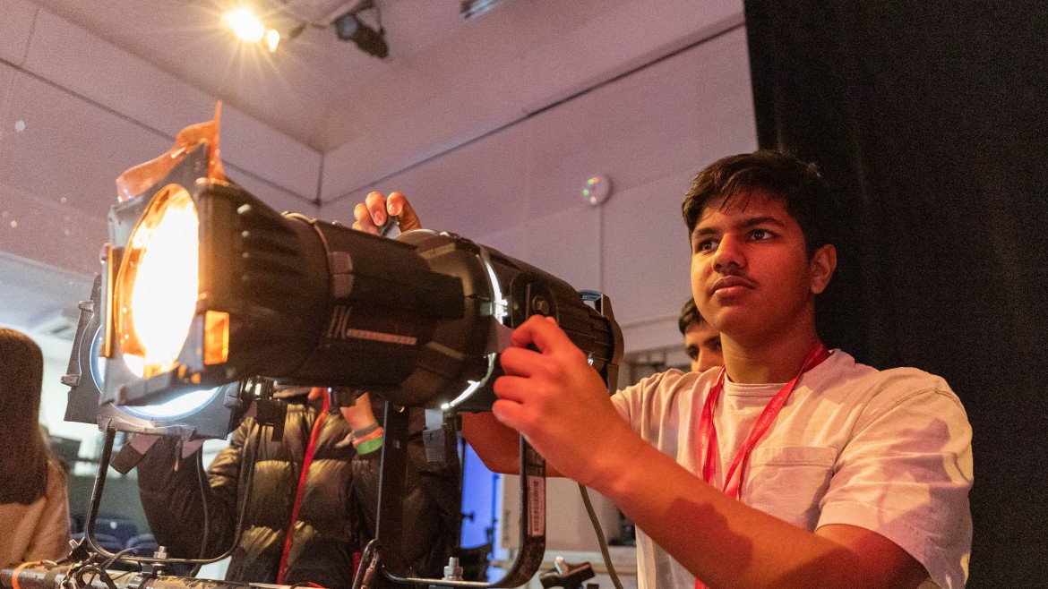 Film&Screen Saturday Clubs image (teen boy with lighting rig)