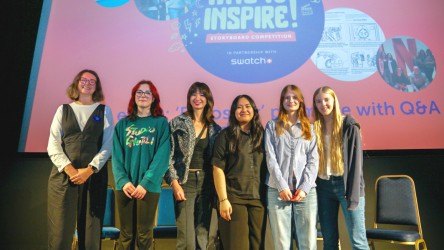 The filmmakers behind short film Dinosaur on stage in Sheffield.