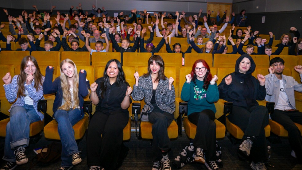 The filmmakers of short film Dinosaur at the Sheffield premiere.