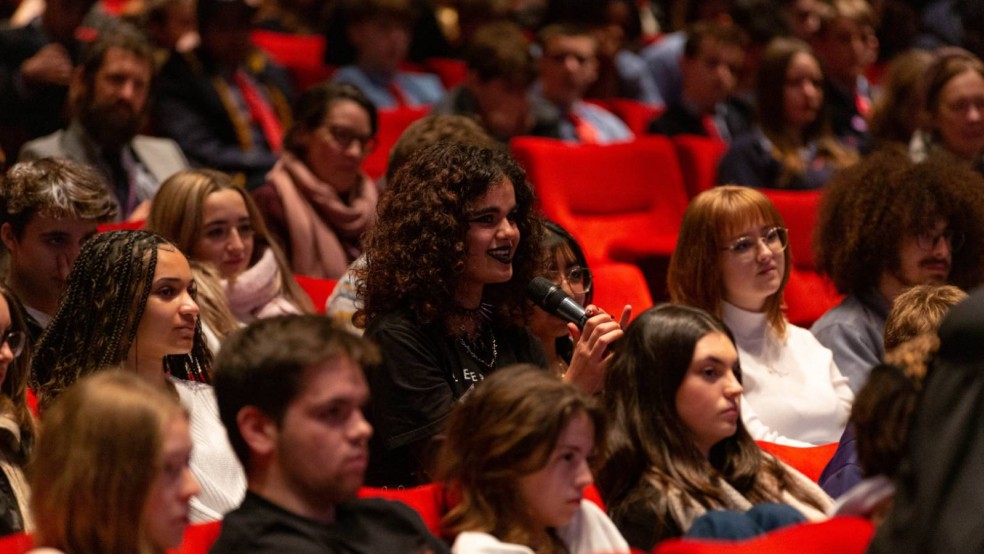 An audience-member at the Andrea Arnold Q&A at NFT1, Into Film Festival