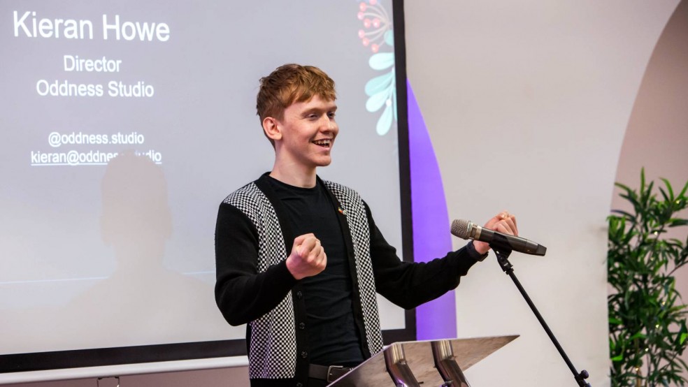Kieran Howe speaking at Scottish Festive Breakfast event (2024)
