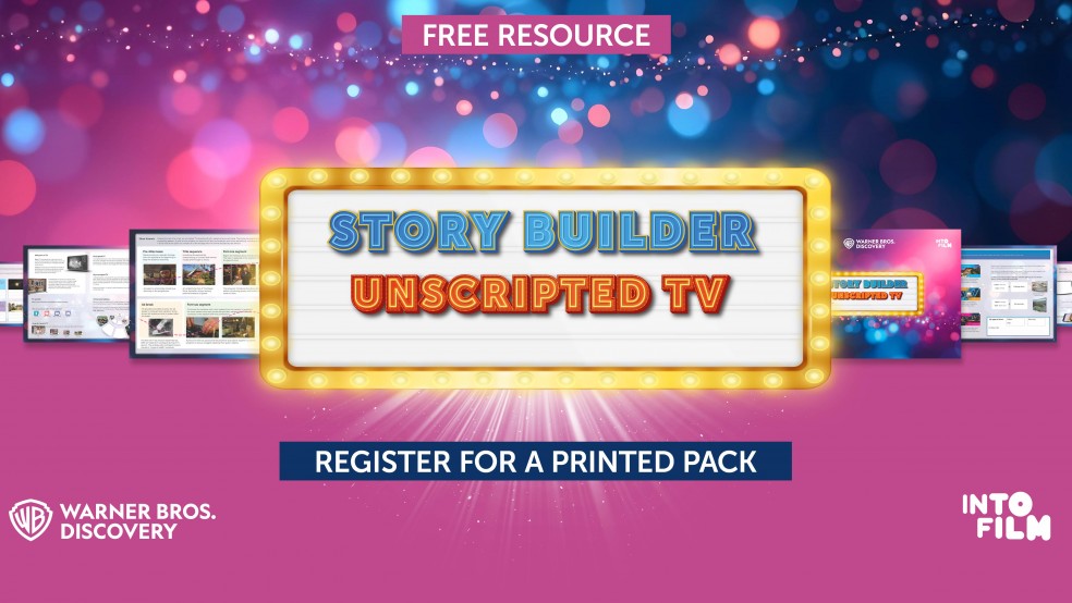 Story Builder: Unscripted TV resource (Register Now header)