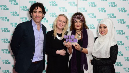 Stephen Mangan with winners of Best Documentary 13 and over