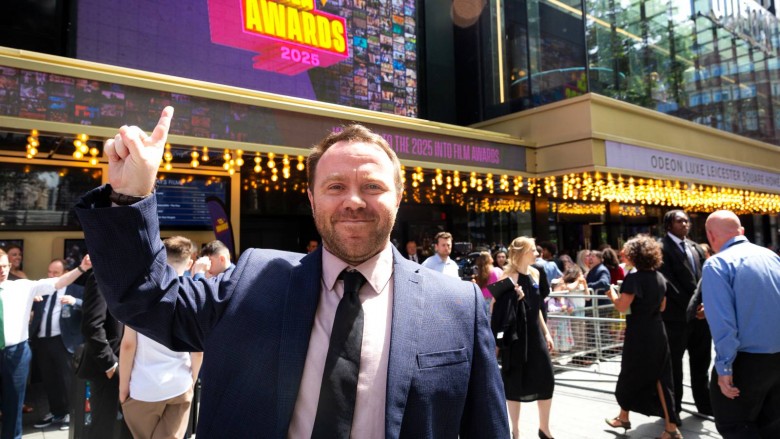 Filmmaking Champions winner Dale Forder outside the Into Film Awards