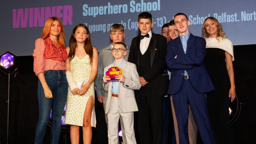Best Film - 12-15 winners from Park School in Belfast on stage (2025)