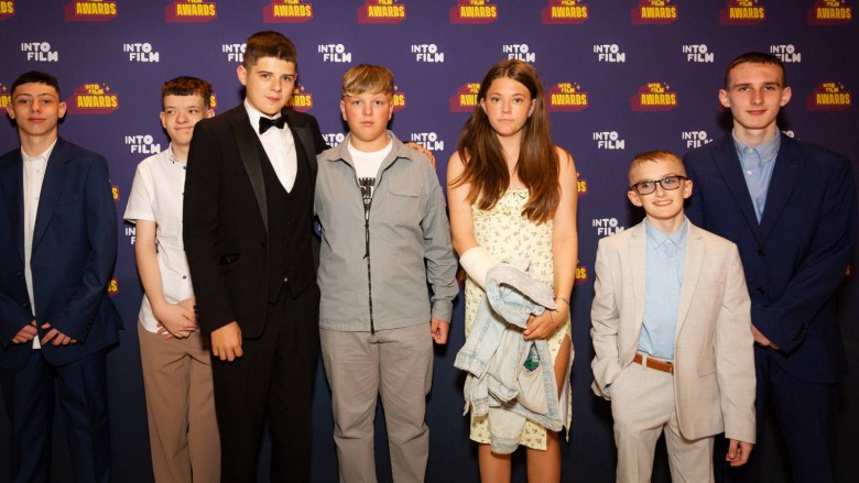 Young people from Park School in Belfast at the Into Film Awards 2025