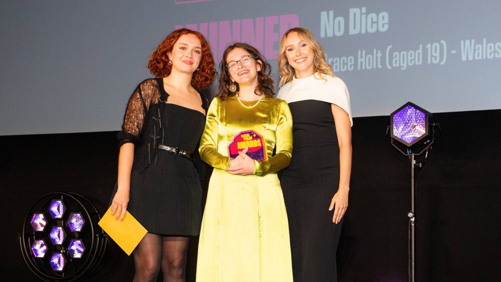 Best Film - 16-19 winner Grace Holt on stage (2025)