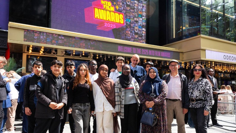 'Animated Voices' filmmakers outside the Into Film Awards 2025