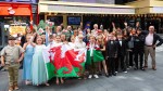 Actor Celyn Jones (back centre) poses with a group of Welsh nominees