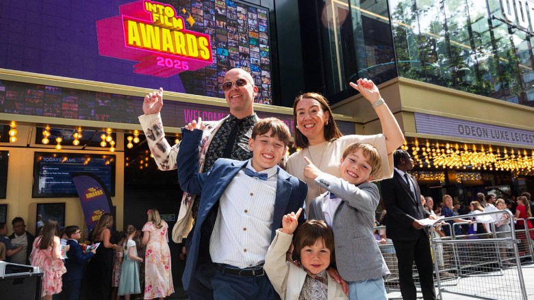 Best Film 5-11 nominees Jude and Fletcher pose with their family