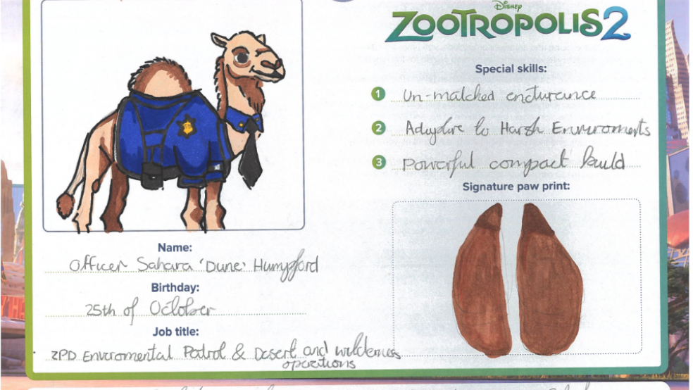 Zootropolis 2 ID competition winner - Isla, 11, Broomleys School