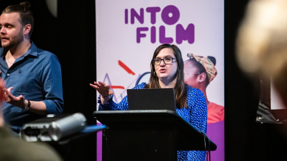 Teacher Bethany Davis speaking at our Film Education Forum in Glasgow (2026
