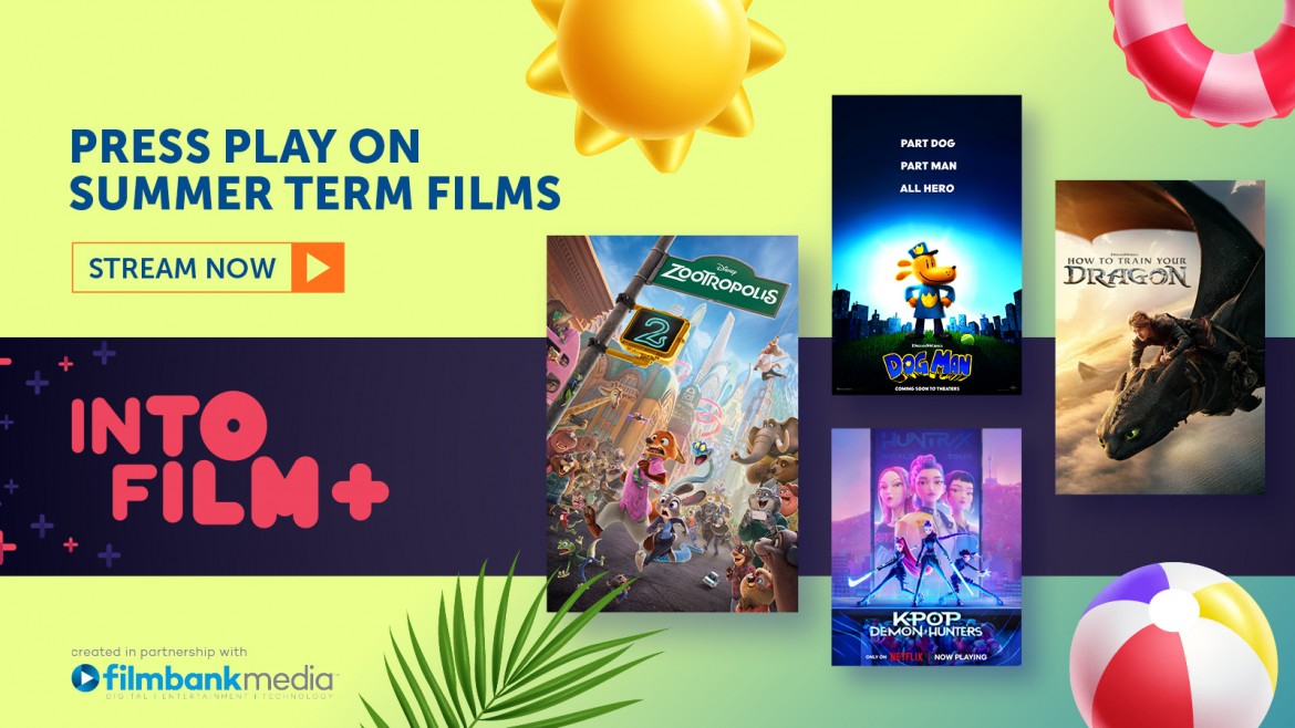 Press Play on Summer Into Film+ Campaign header (2026)