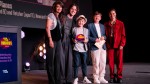 Best Film: 5-11 winners Jude and Fletcher, on stage