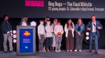 Best Film: 12-15 winners from St Colmcille's High School on stage