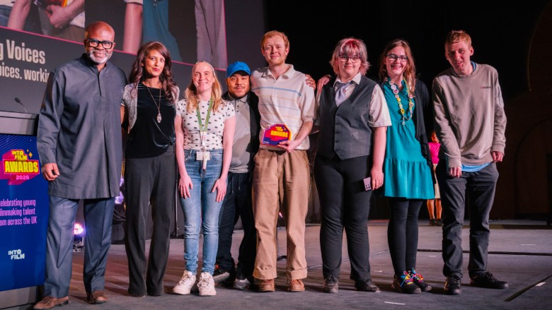Time for Action winners from SENDing Voices on stage with Misan Harriman