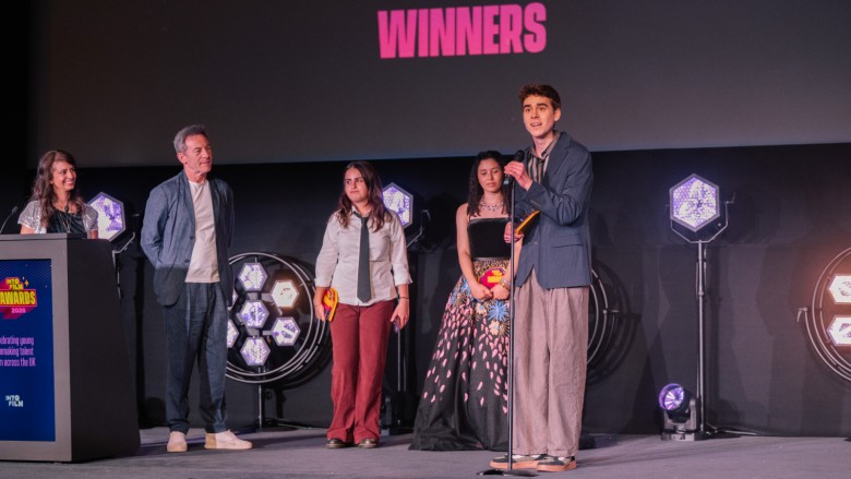 Ones to Watch winner Noah on stage with his fellow Ones to Watch winners