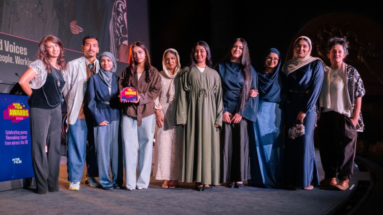 Best Documentary winners, Working Class Film School, Manchester, on stage