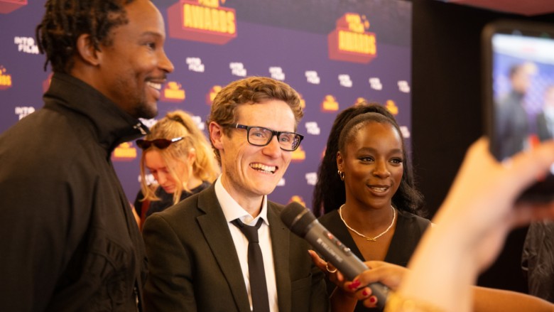 Filmmaking Champion Ash Williams being interviewed