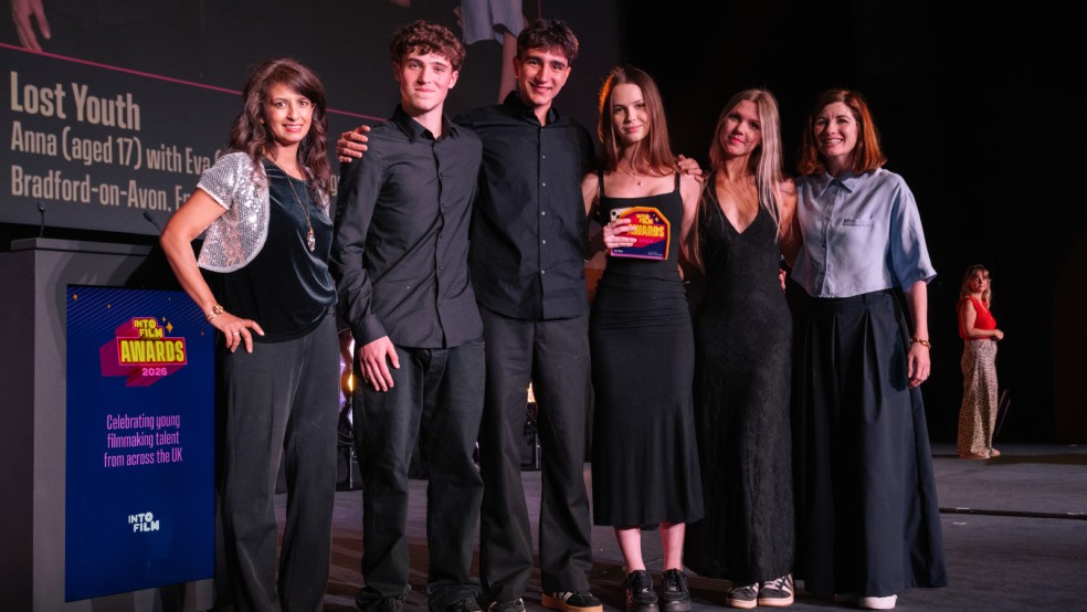 Best Story winners Platon, Vlad, Anna and Yeva on stage