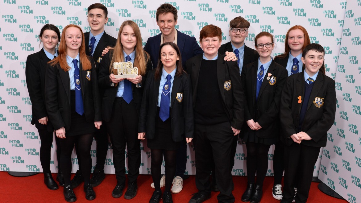 John Paul Academy, Club of the Year: 13 and Over winners, with Eddie Redmay