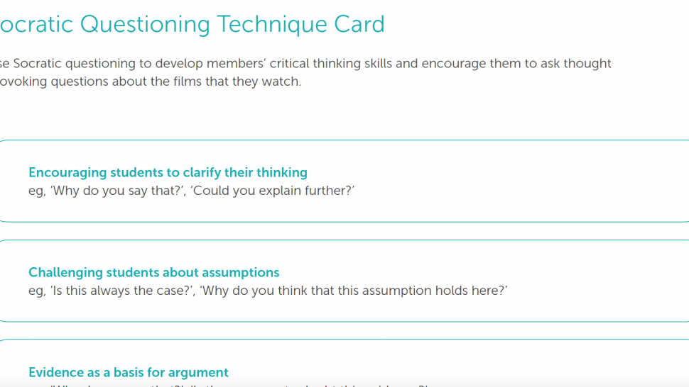 Examples of socratic questioning types.