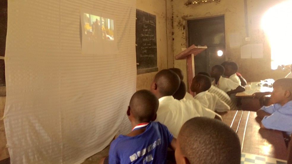 Ugandan school film watching