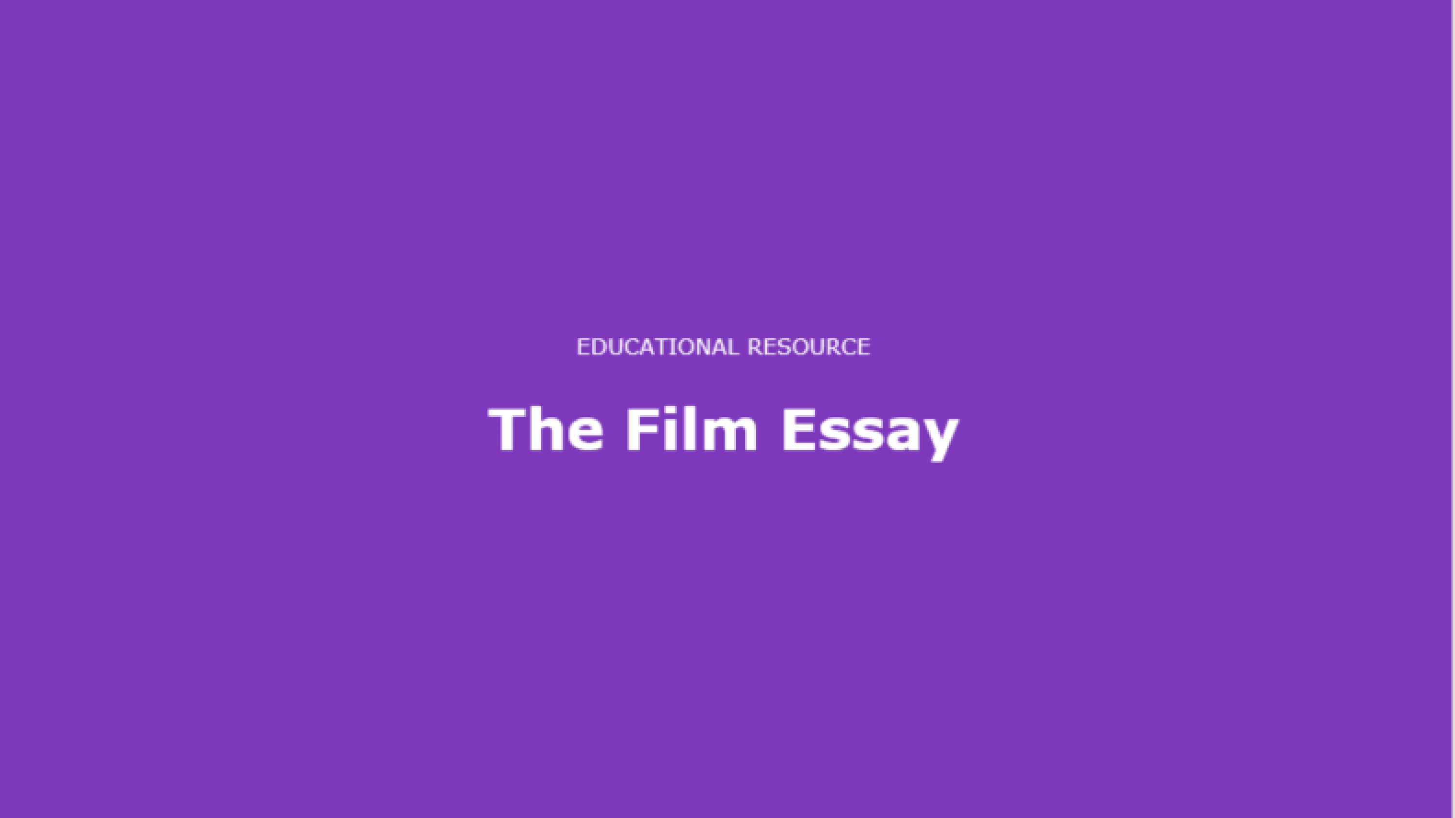 Film Essay cover image
