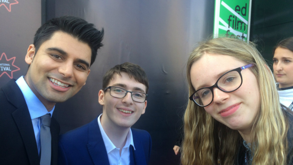 Emilija and cast of Eaten by Lions Antonio Aakeel and Jack Carroll