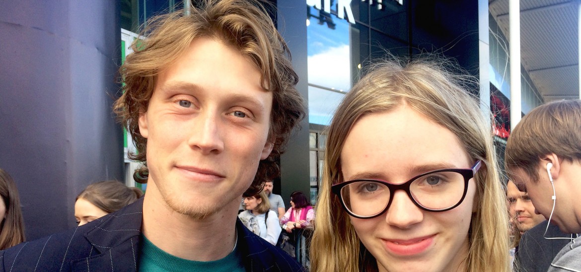 Reporter Emilijia with George McKay at EIFF 2018