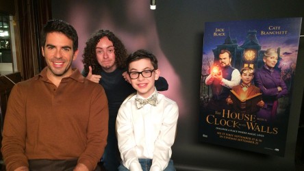 Reporter Ben P with Eli Roth and Owen Vaccaro