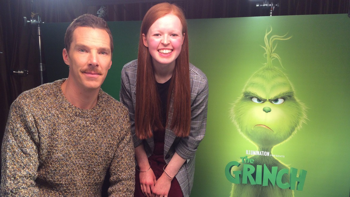 The Grinch Star Benedict Cumberbatch and reporter Eve G