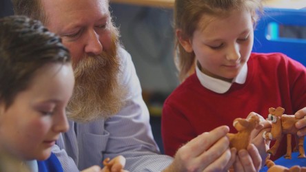 Industry expert works with pupils to create clay animation models 