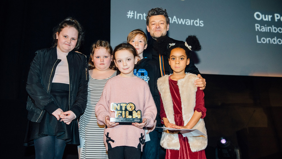 Audience Choice Award winners on stage with actor/director Andy Serkis