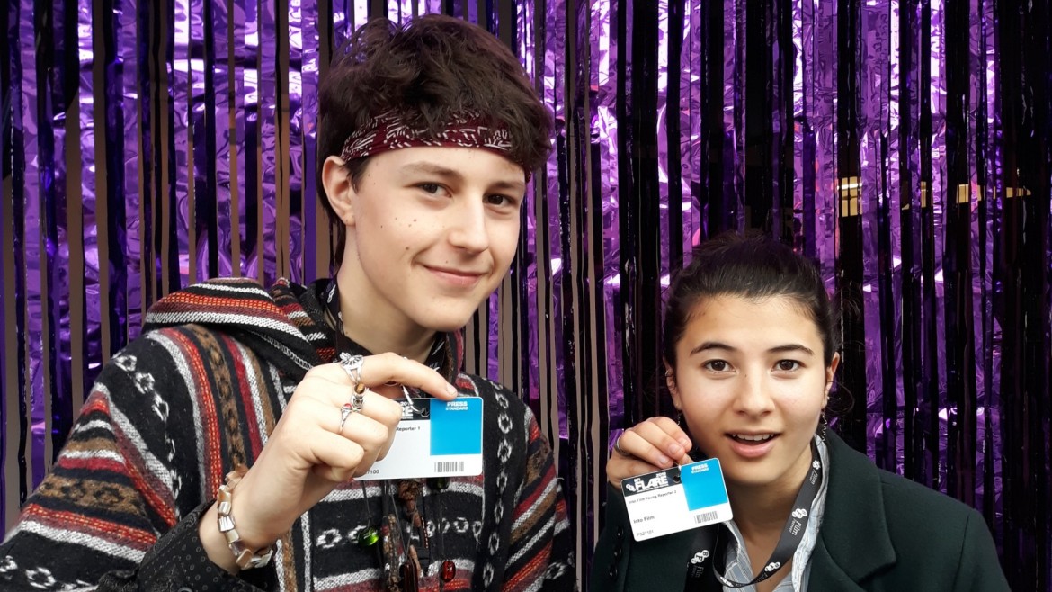 Young Reporters Jake and Eden at BFI Flare Festival 2019