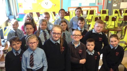 Club members of Parkhall Primary School in Antrim, in Northern Ireland