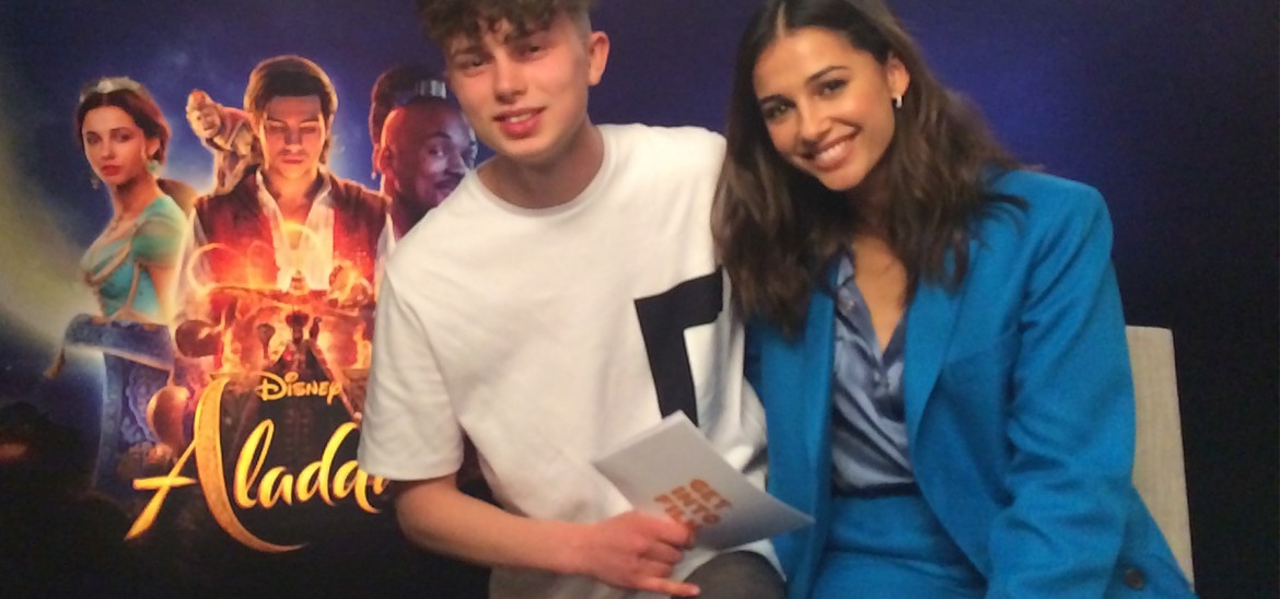 'Princess Jasmine' Naomi Scott and reporter Ewan discuss Aladdin