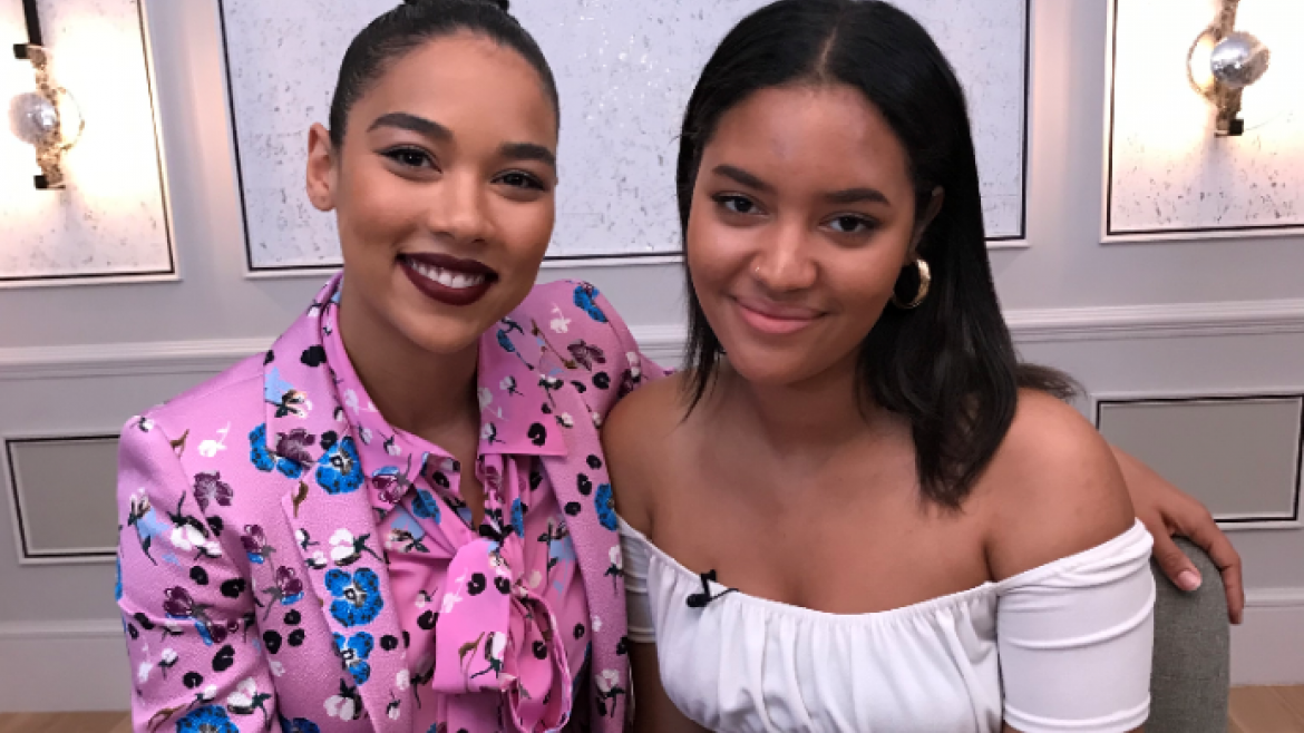 Reporter Amina with Alexandra Shipp