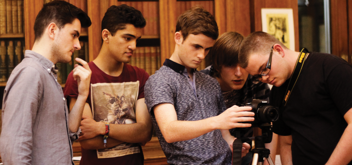 Five boys behind the camera