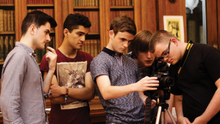 Five boys behind the camera