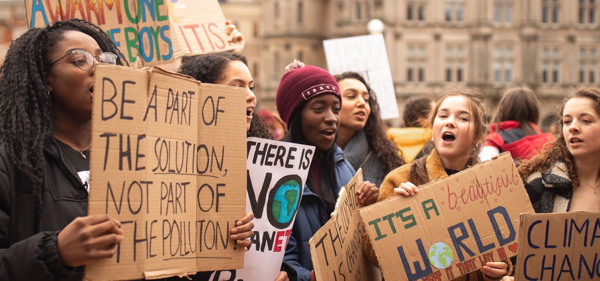 Young People Protesting